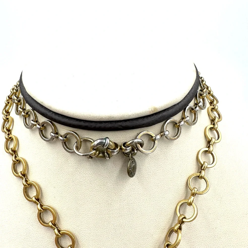J. Crew Gold Tone Rhinestone Tassel Necklace AS IS